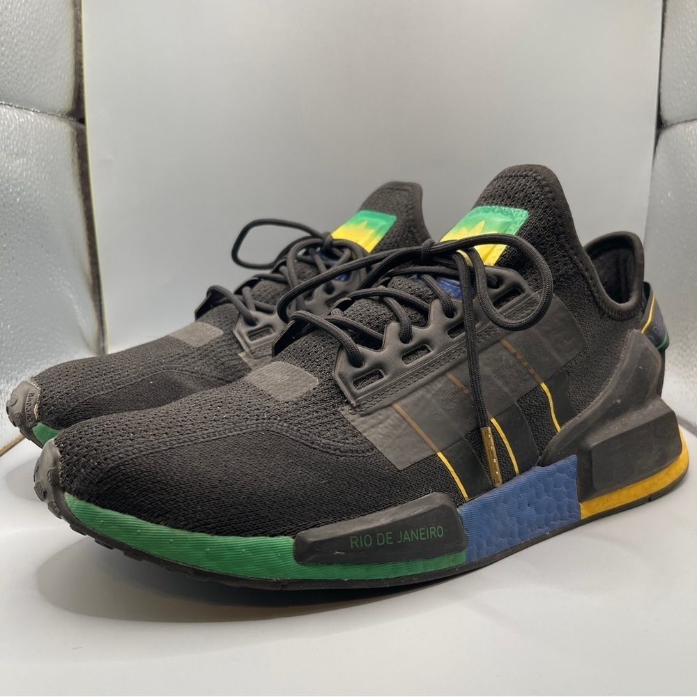 adidas Black and Green Athletic Shoes for Performance